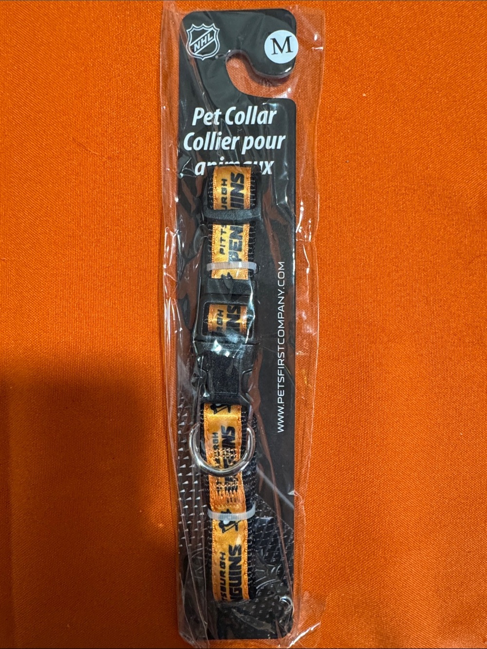 NHL Black and Gold Pittsburgh Penguins Pet Collar